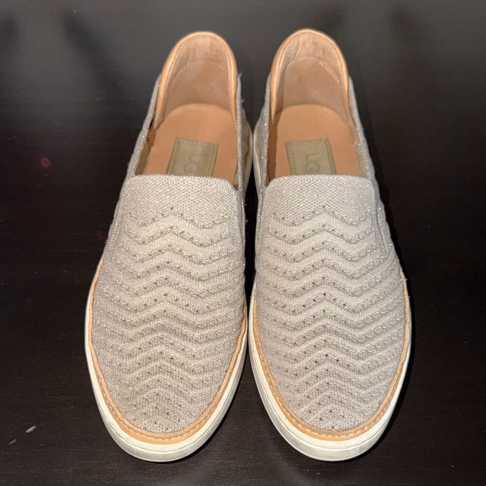UGG Beige Textured Slip-On Shoes